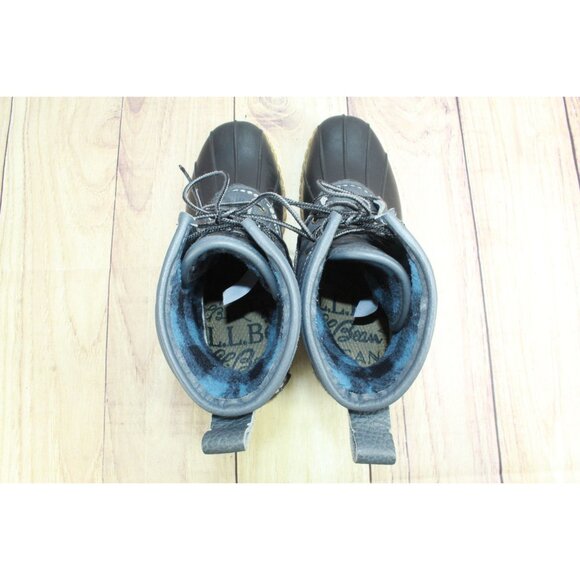 LL Bean Bean Boots 8" Fleece Lined Insulated Black Gum Slate Plaid 10 M - Picture 9 of 10